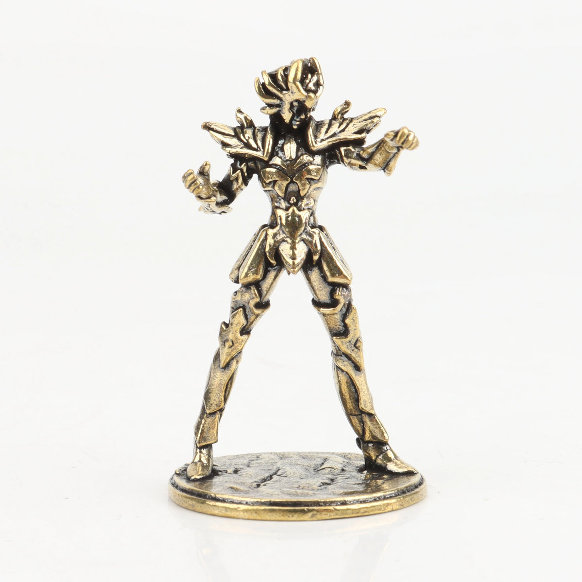 Gold Saint brass Mini Figures twelve zodiac Saint Seiya ornament cartoon model desktop decoration copper gift