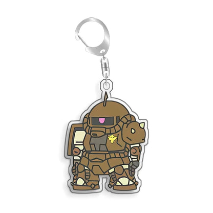Keychain for Gundam MS-06S Zaku Ll White Cabin Backpack Pendant Anime Game Fans Gift Recycled Acrylic Decoration Rare Card Toy