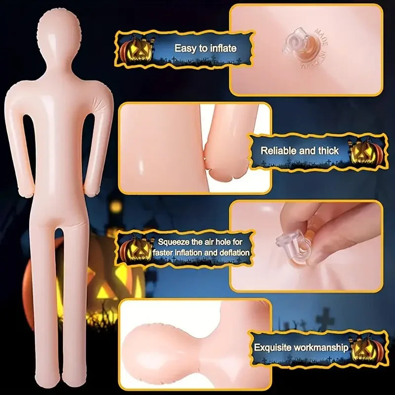 Inflatable Dummy - Durable PVC, Escape Room Props, Great for Pranks and Role Play - Outdoor/Indoor Haunted House Funny Tricky