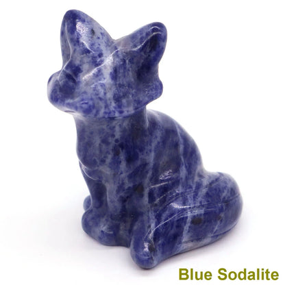 Wholesale Lots 1.5" Fox Statue Natural Stone Crystal Reiki Healing Quartz Gemstone Animal Figurine Crafts Home Decor Gifts
