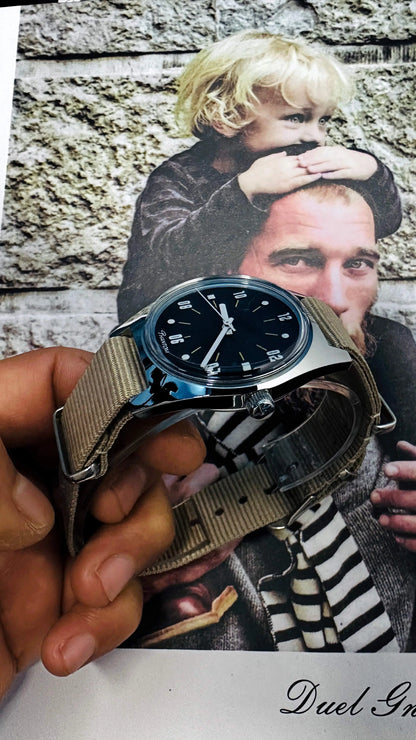 PHANTOM 7120 Men's Hand-Wind Mechanical Watch 36mm - Retro Business Couple Timepiece