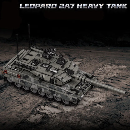 Military WW2 MOC Leopard 2A7 Army Main Battle Tank Soldiers Building Blocks Bricks M1 T90M Tank Set For Gifts
