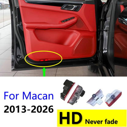 HD 2Pcs For Porsche Macan 95b 1 2 3 GTS S LED Car Door Projector Welcome Light 2013-2026 2025 2024 2023 2019 2018 2017 2016