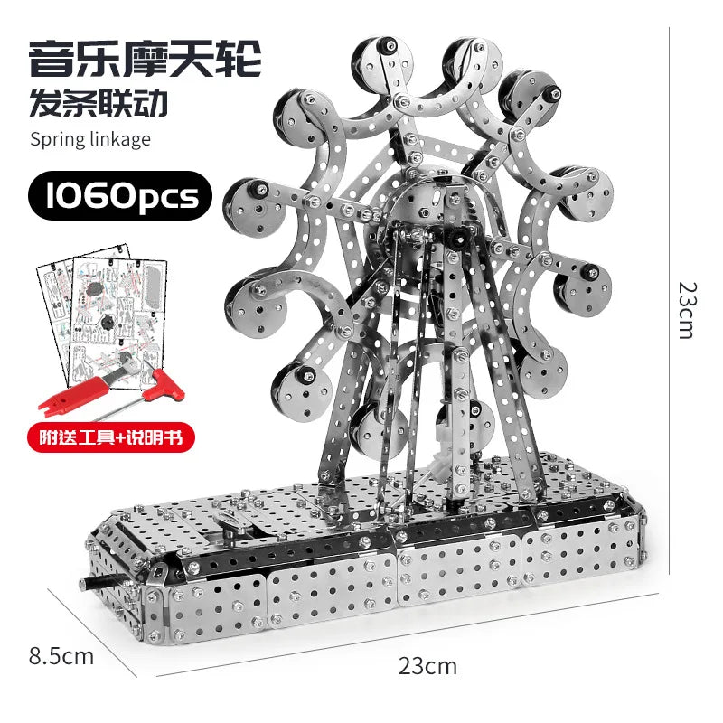 3D Metal Building Block Fighter Aircraft Model Assembly Jigsaw Toy Alloy RC Engineering Vehicle Gift Adult Assembly