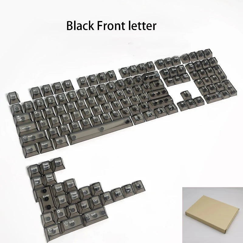 Crystal Transparent Cherry Profile Keycaps For Mechanical Gaming Keyboard ISO Enter PC Key Caps Side Carving Backlit RGB Keycap