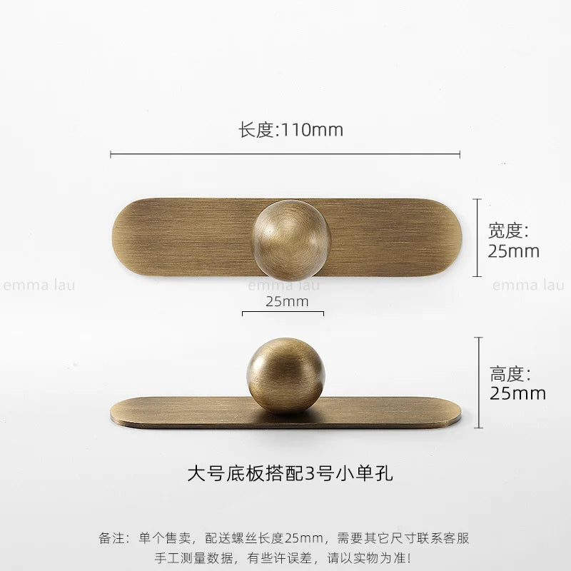 Light Luxury Brass Furniture Handles Retro Long Strip Cabinet Handles Round Door Drawer Knobs Kitchen Wardrobe Cupboard Pulls