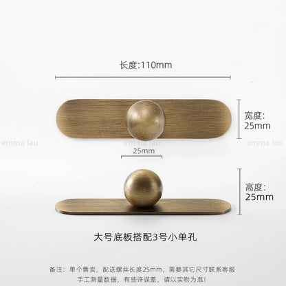Light Luxury Brass Furniture Handles Retro Long Strip Cabinet Handles Round Door Drawer Knobs Kitchen Wardrobe Cupboard Pulls