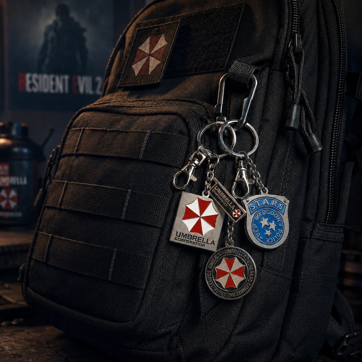 Resident Evil Metal Keychain Necklace Series STARS Badge Pendant 2026 Umbrella Corporation Cosplay Accessory Gift Collectible