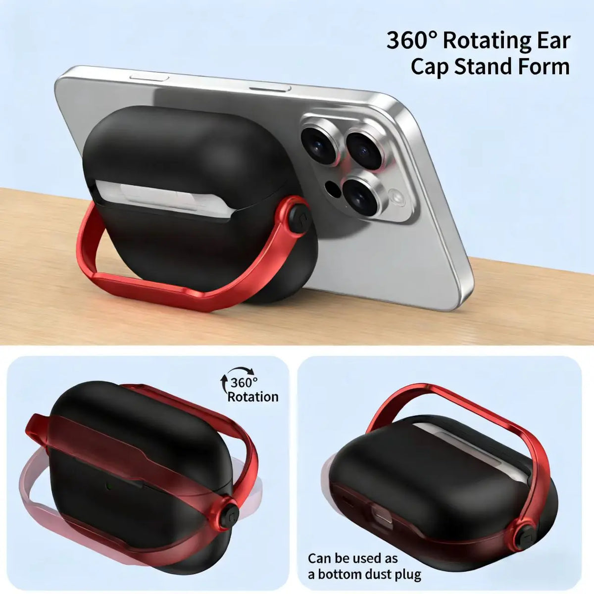 Protective Case for Apple Airpods Pro3 Pro2 Airpods 4 Wireless Bluetooth Earphone Cover Sleeve Headphone Case with Phone Holder