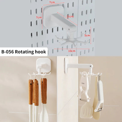 Nordic-Style Display Shelf Background Wall Storage Board: Simple Drilled Room Creative Wall Storage Pegboard Wall Combination