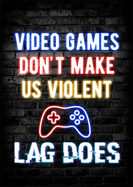 Gaming Neon Eat Sleep Game Repeat  Canvas Posters Gamer Room Decor Canvas Print Art for Home Esports Bedroom Decor Gift Painting