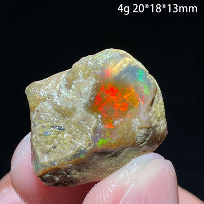 Natural Rare Colorful Ethiopia Opal (Need In Water) Gem Mineral Healing Quartz Crystals Gemstone Shooting Under Lighting