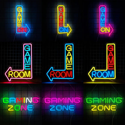 Game Neon Sign Gaming LED Neon Lights for Wall Decor USB Light Up Signs for Game Room Man Cave Teen Boy Bedroom Decorations Gift