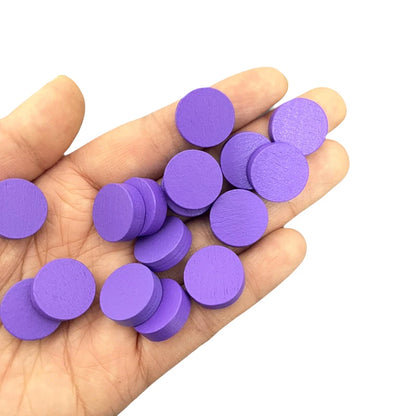 100PCS 15mm x 5mm Multi-Color Wooden Game Tokens,Pawn Discs Board Game Accessories for Educational Activities & Strategy Games