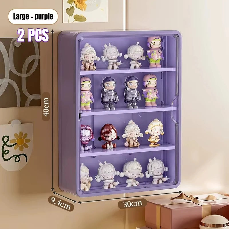 Wall Mounted Storage Box For Action Figures Magnetic Suction Display Rack Organizer for Blind Box Toy Dustproof Doll Storage Box