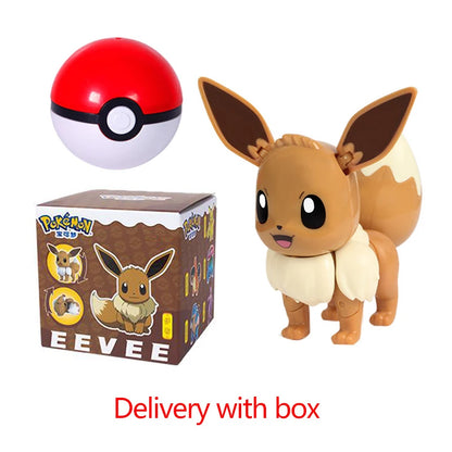Pokemon Figure Dragonite Gengar Mew Snorlax Lapras Pokeball Elf Ball Deformation Toy Pikachu Monster Educational Doll Kids Gift