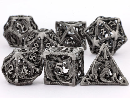 DND Dice Set Metal Dice Dungeons and Dragons Dice Gift Polyhedral Dice Set, Role Playing Dice D20 Hollow Polyhedral Dice Set