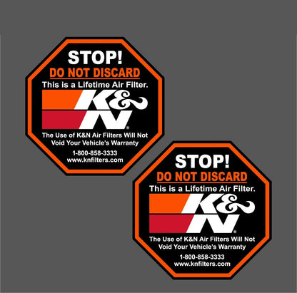 Boutique Decals Exterior Accessories Personality 2 PCS K&N Filters Warning Sticker Decal Motocross PVC Vinyl Stickers