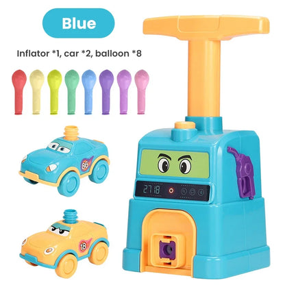 Children's Balloon Car Launcher Toy Balloon Powered Toys Inflatable Hand Push Mini Balloon Party Preschool Education Toy Gift