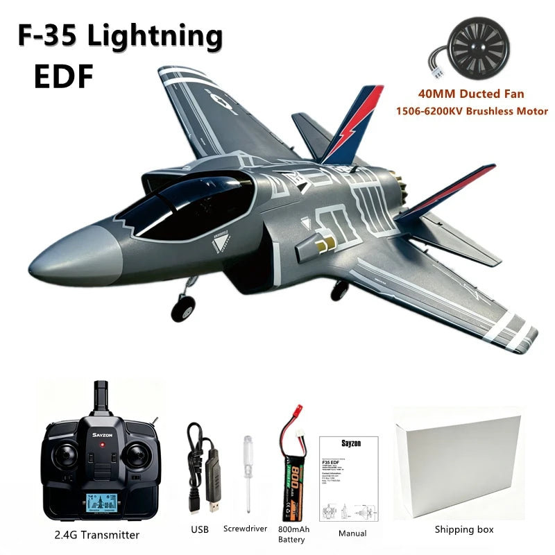 F‑35 Lightning RC Aircraft Model 40MM Ducted Fan EPP Structure 6‑Axis Gyro 2.4G 4CH One‑Key Aerobatic Performance RTF Airplane