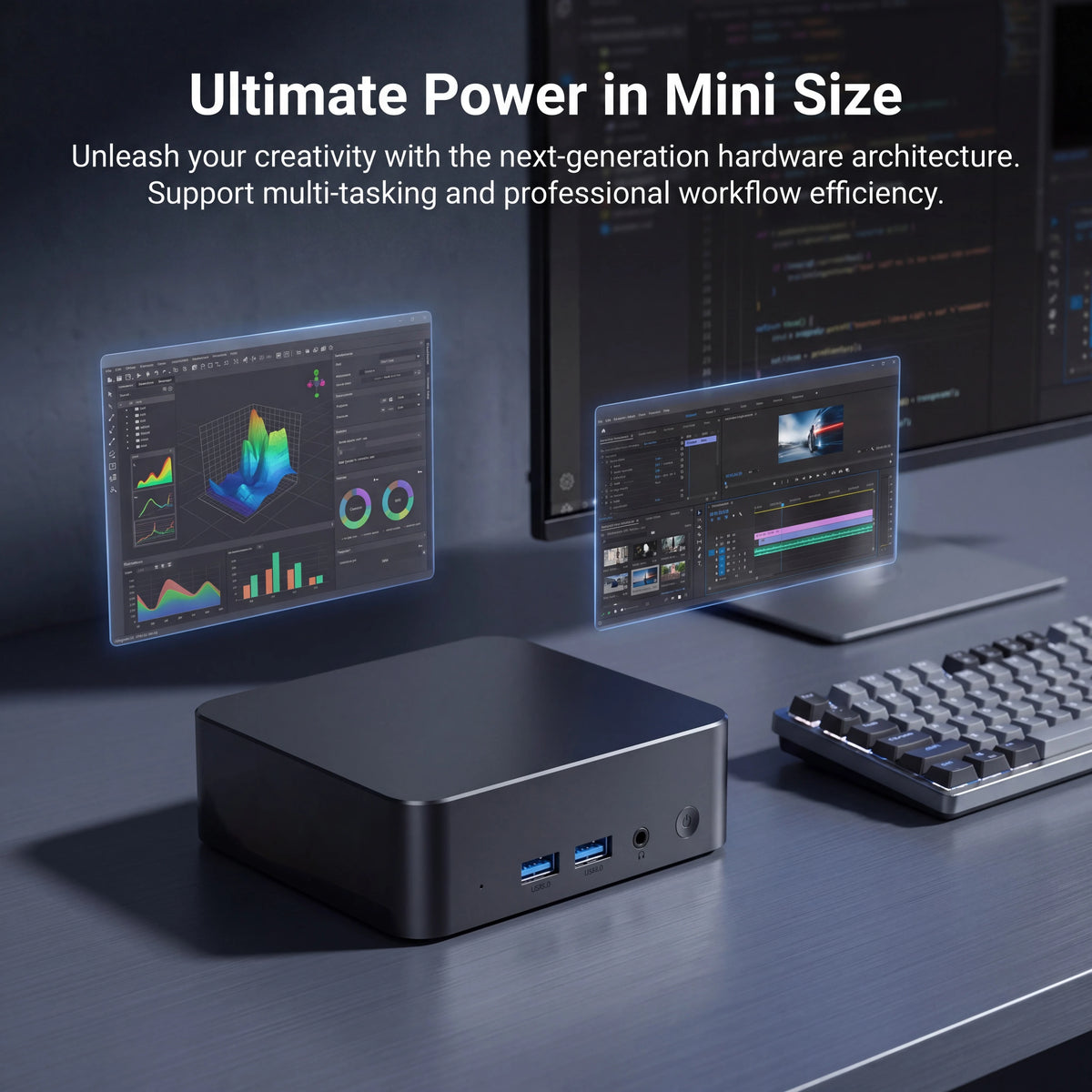 2026 New Intel Core I9 10980HK Mini PC Windows 11 Pro 32GB+2TB Ultra Compact Silent Desktop Computer Dual HDMI Business Office