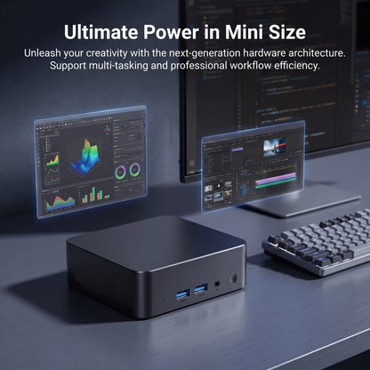 2026 New Intel Core I9 10980HK Mini PC Windows 11 Pro 32GB+2TB Ultra Compact Silent Desktop Computer Dual HDMI Business Office