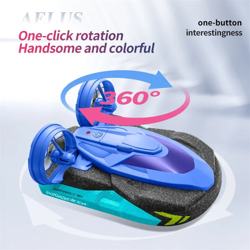 rc speedboat 2 in 1 Remote Control High Speed rc Boat 2.4G Amphibious Hovercraft RC Drift Car Kids Toys Christmas Gifts