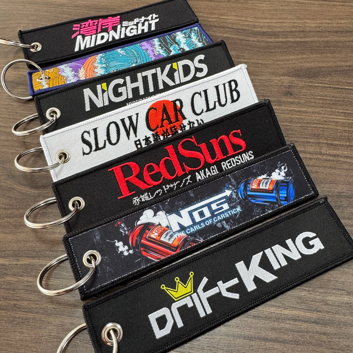 JDM Embroidery Keyring Car Keychain Key Tag Lanyard Refit Gift Red Sun Racing Drift King Motorcycle Key Chain Accessories
