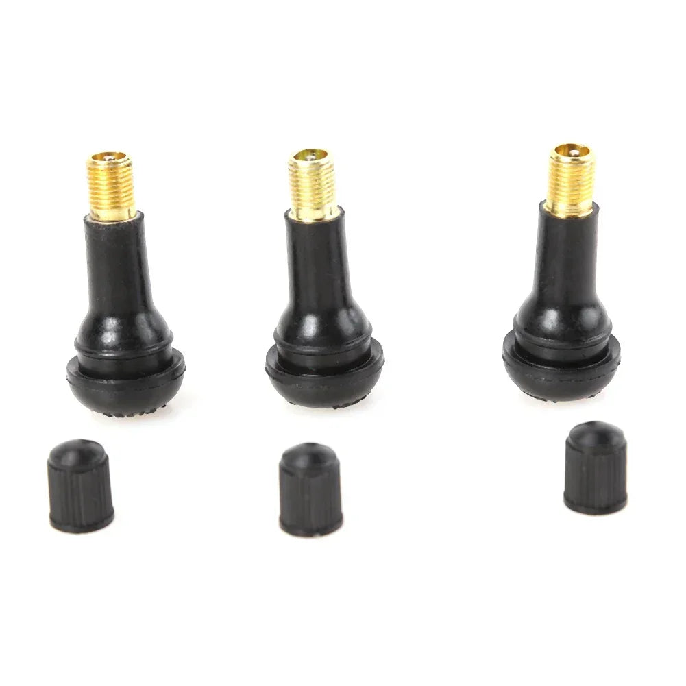 Universal 100Pcs TR414 Snap-in Tire Valve Stem Car Vacuum Tire Tubeless Tyre Valve Rubber Stems Wheels Parts Car Accessories