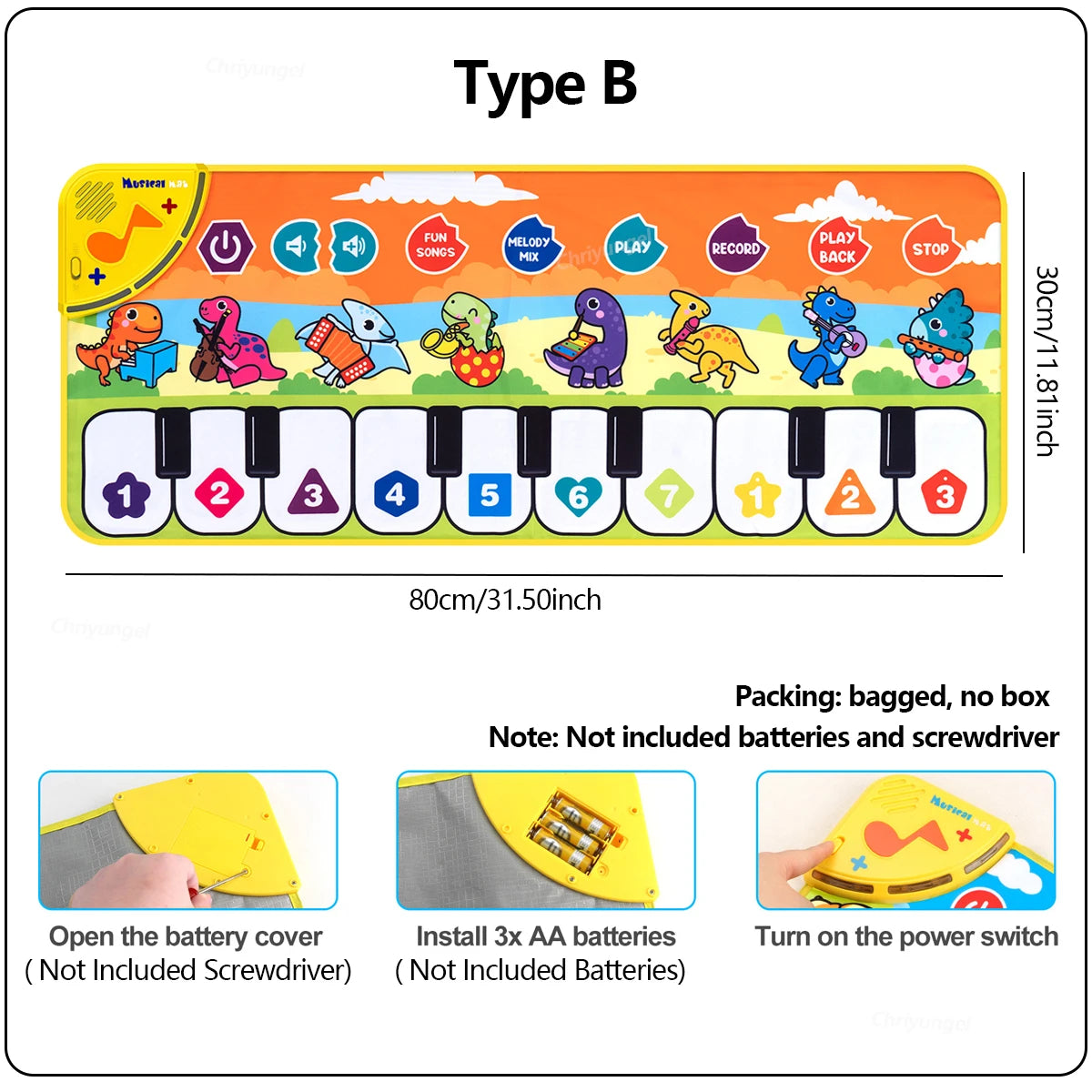 Piano Mat for Kids Kids Toddlers Floor Keyboard Dance Mat Baby Fitness Play Animal Music Blanket Instrument Toys Girl Boy Gift