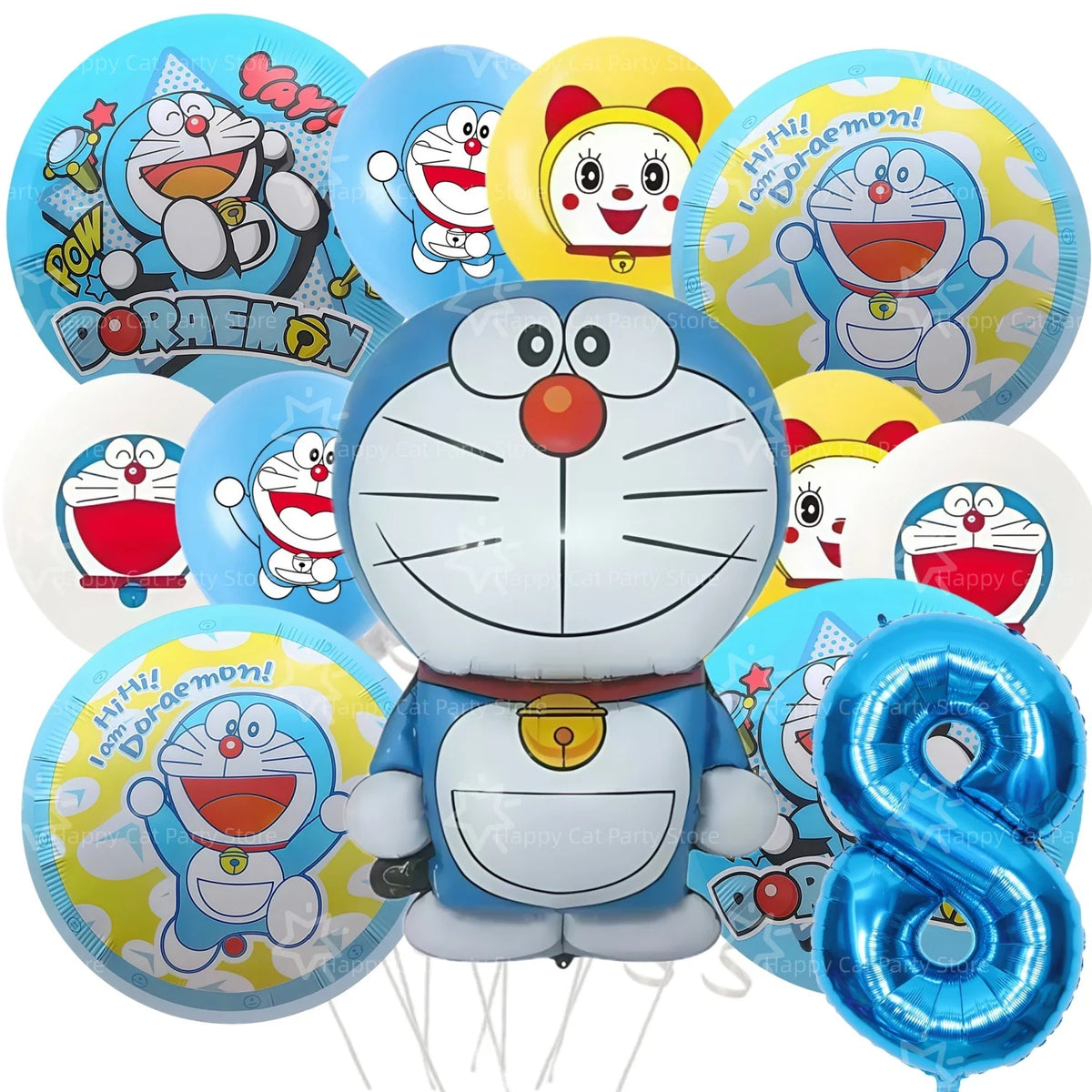 Cartoon Doraemoned Birthday Party Decoration Tableware Cup Plate Tablecloth Napkin Backdrop Cartoon Cat Party Favors Supplies
