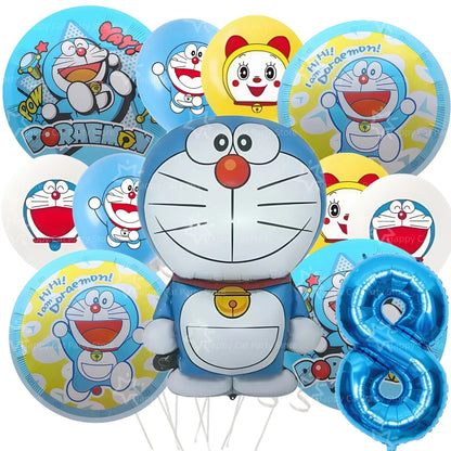 Cartoon Doraemoned Birthday Party Decoration Tableware Cup Plate Tablecloth Napkin Backdrop Cartoon Cat Party Favors Supplies