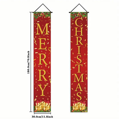 Christmas New Year Decorations Couplet Santa Snowman Door Banner For Home 2025 Xmas Hanging Ornaments Navidad Gift New Year 2026
