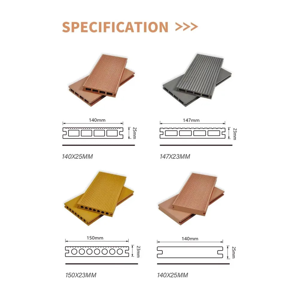 WPC Wood-Plastic Composite Flooring — Durable Outdoor Decking and Patio Paving for Gardens and Courtyards