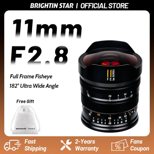 Brightin Star 11mm F2.8 II Markii Full Frame 182 Ultra Wide Angle Fisheye MF Manual Lens for Sony E Nikon Z Canon EOS R Sigma L