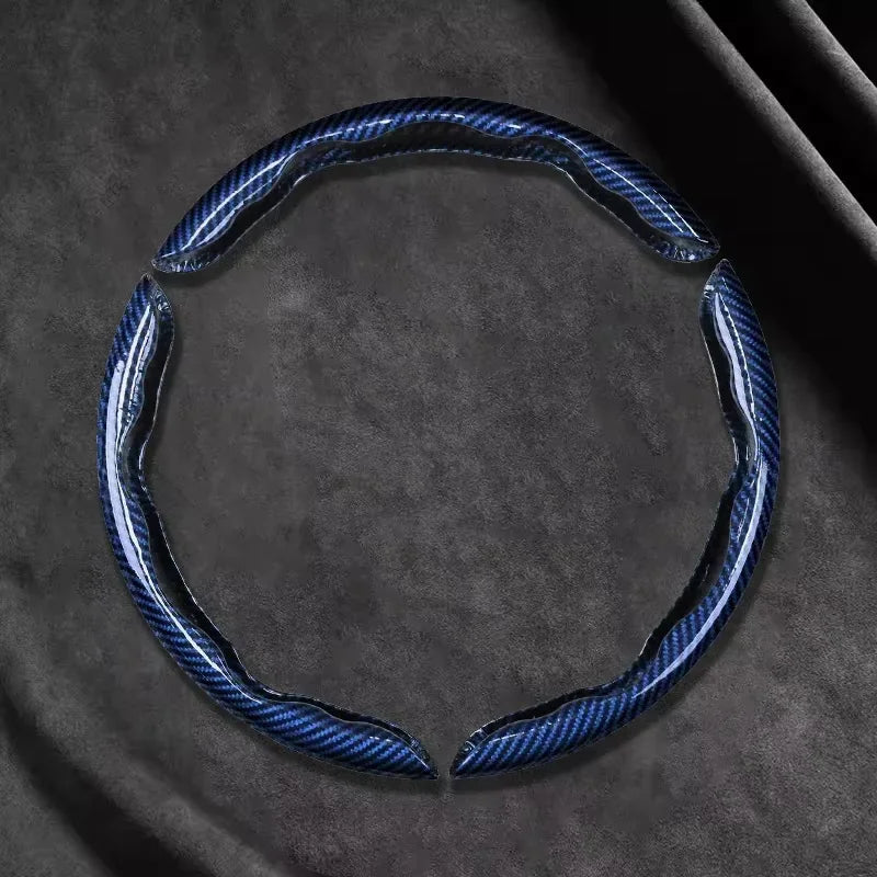 2026 Laser Carbon Fiber Silicone Car Steering Wheel Cover 1K Micro Fiber Leather PVC Wheel Booster Cover Non-Slip Universa