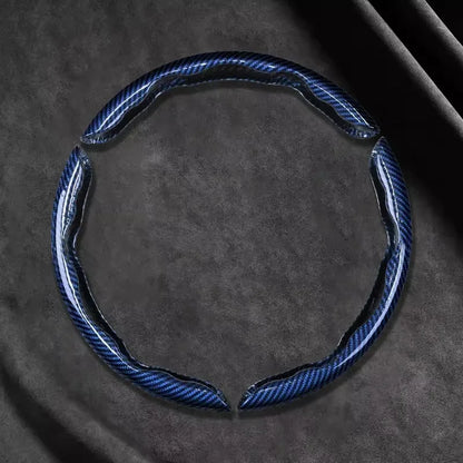 2026 Laser Carbon Fiber Silicone Car Steering Wheel Cover 1K Micro Fiber Leather PVC Wheel Booster Cover Non-Slip Universa