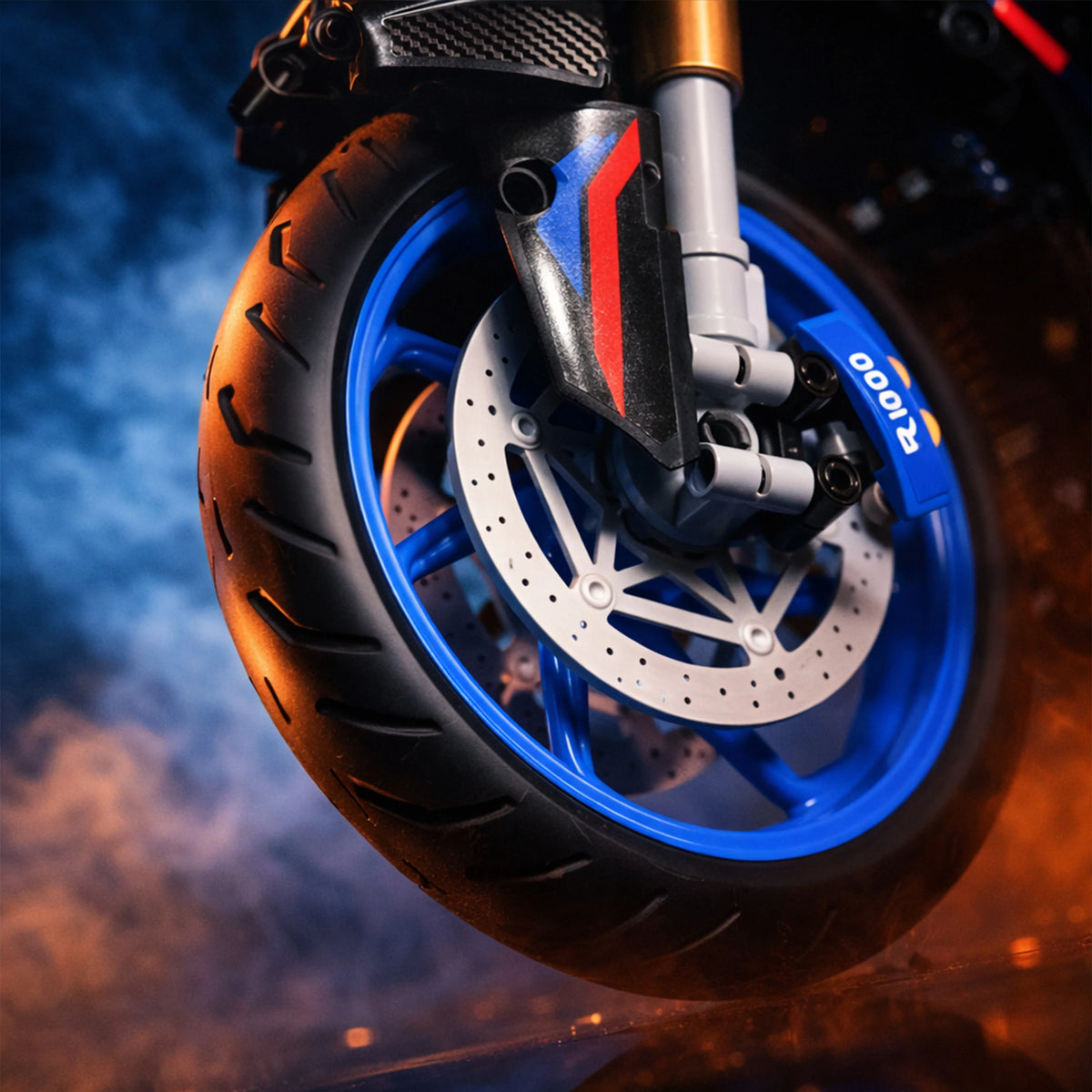 MOC Cool Superbike Model Kit 1909PCS Black Red Blue Edition 5 Scale Racing Motorcycle Building Blocks for Adults Holiday Gifts