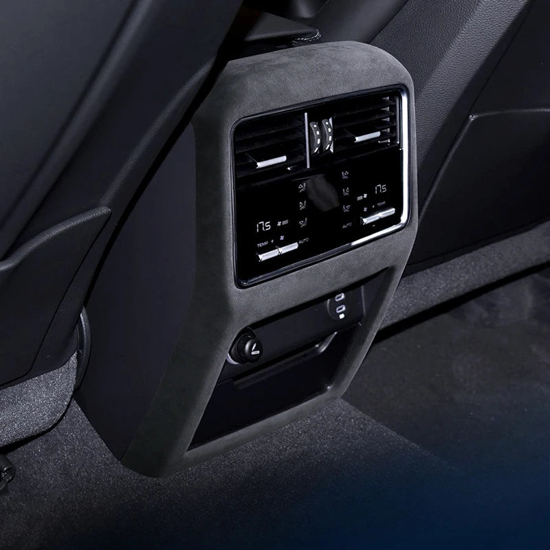 Top Suede Car Interior Rear Seat Air Condition AC Vent Outlet Cover Trim For Porsche Cayenne 2019 2020 2021 2022 2023 2024 2025