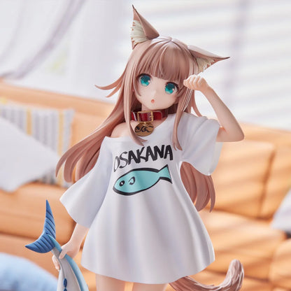 Anime Figure My Girl Kinako Figurine Standing Posture Dress Up a Cat Action Figure Cat Toy Model Collection Desk Ornament Gift