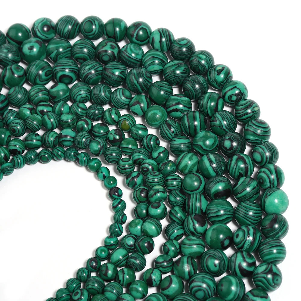 1 Strand Malachite Stone Beads 4/6/8/10/12mm Round Spacers Natural Stone Beads For Jewelry Making DIY Necklace Bracelet Supplies