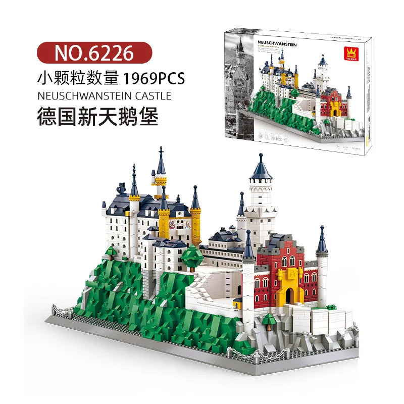 WANGE City Architecture Sydney Opera Santorini Building Blocks Chamartin Stadium Mosque Assembled Model Collection Toys For Gift