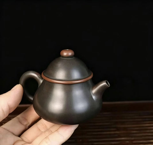 Nixing Pottery Teapot Pure Handmade Raw Ore Nickel Material Large Mouth Han Tile Pot Bronze Kung Fu Size Capacity Tea Set