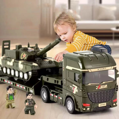 1pcs Scale-Carrier Container Engineering Set Vehicle Excavator Transport Truck Model Inertial Car Education Toys Gift for Childr