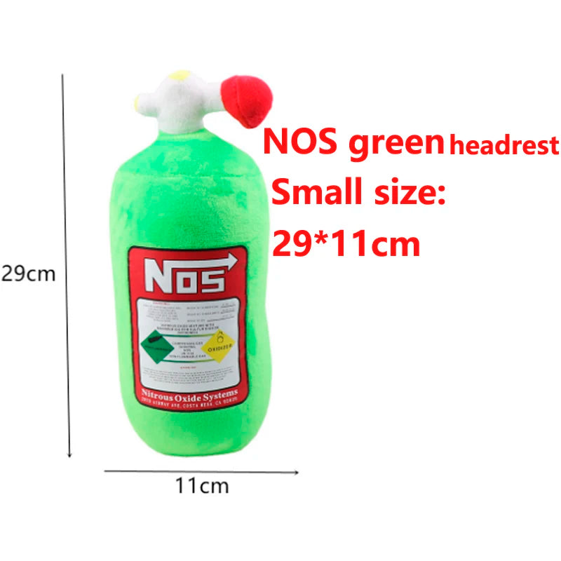 Car Seat NOS Headrest Pillow Universal Plush Neck Pillow Cushion Nos Bottle Stuffed Toys Soft JDM Cushion Gifts Car Interior