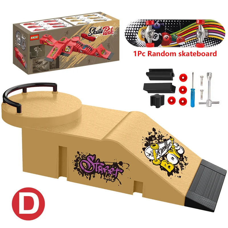 Finger Skateboard Children Toys Finger Sports Field Training Props Park Ramp Railings Slope Model Finger Skateboard Games