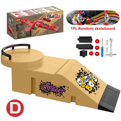 Finger Skateboard Children Toys Finger Sports Field Training Props Park Ramp Railings Slope Model Finger Skateboard Games