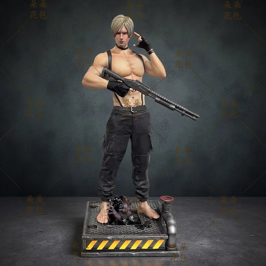 Hot 32cm Resident Evil Leon Kennedy 3rd Generation Gk Figure Anime Game Peripheral Desk Decor Collectible Otaku Model Toy