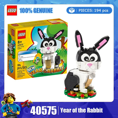 LEGO Building Blocks 40575 Year of the Rabbit & 40611 Year of the Loong Children's Puzzle Toy Gift Set