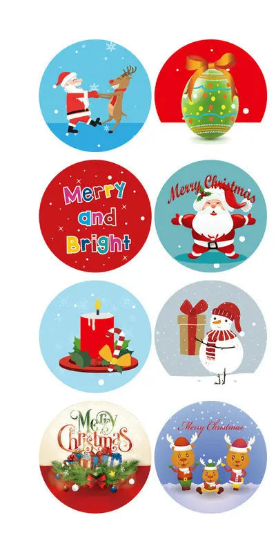 Christmas gift stickers decorative sealing sticker Merry Christmas Reward Self-adhesive labels  Day party